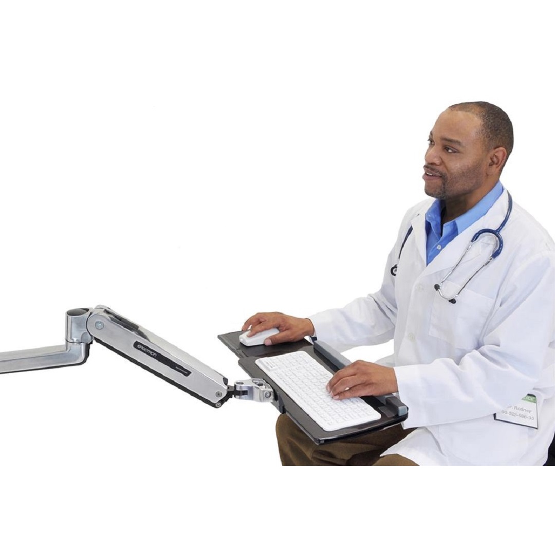 Ergotron 45-354-026 Wall Mount Sit Stand Arm Platform Holder Bracket Workstation for Keyboard Mouse