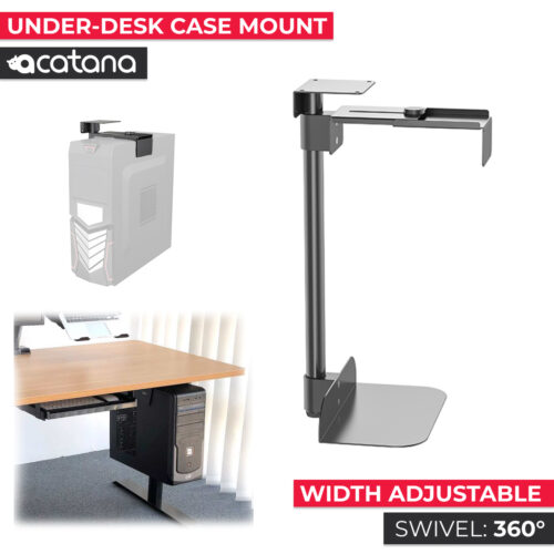 Under Desk PC Mount Holder Case CPU Desktop Tower Bracket Computer Wall ACATANA