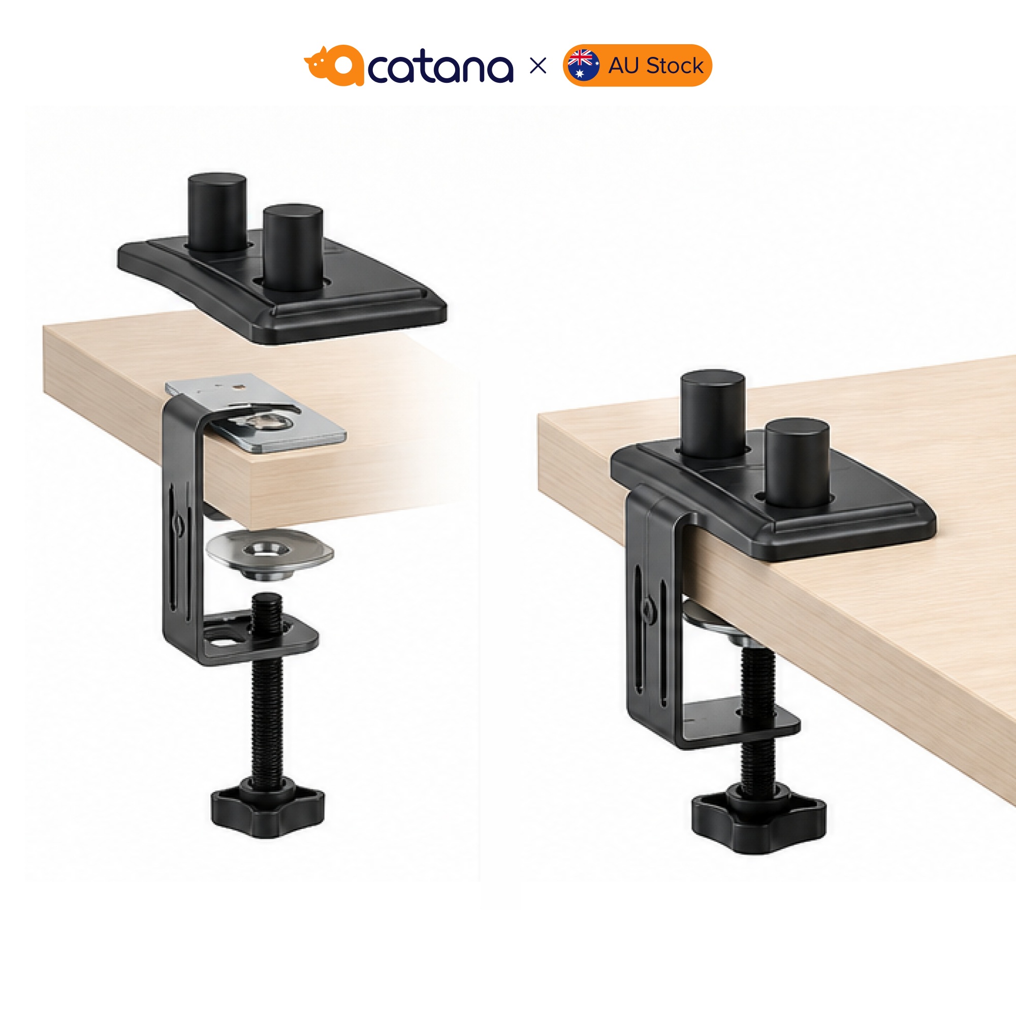 Dual Monitor Arm Gas Spring Desk Mount 17 - 32" VESA Adjustable LCD Holder 10kg
