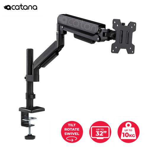 Single Monitor Arm Gas Spring Desk Mount 17 - 32" VESA Adjustable Holder 10kg