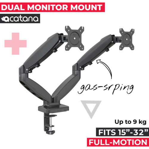 Dual Monitor Stand Display Arm Desk Mount TV Screen Holder Bracket up to 32" 9kg