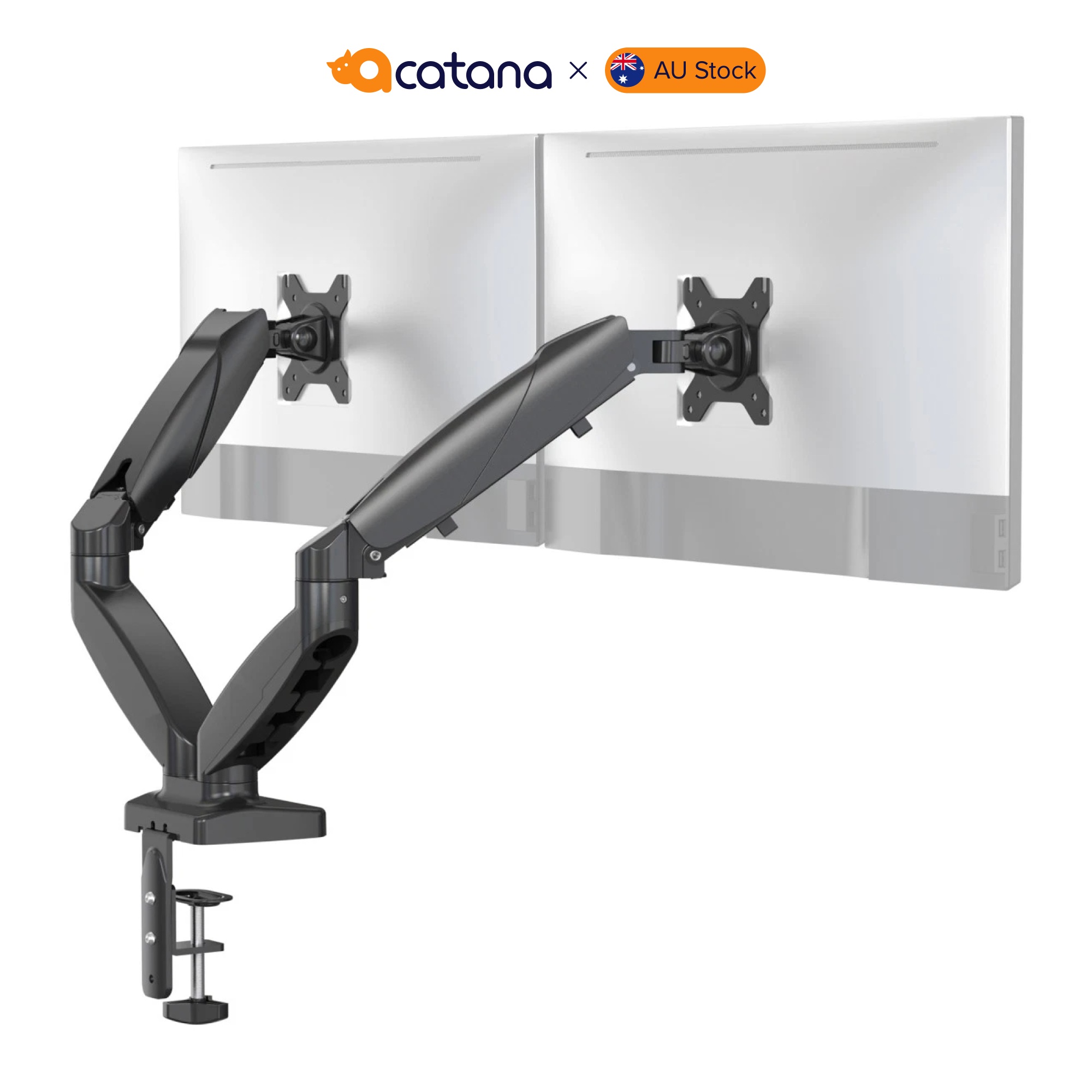 Dual Monitor Stand Display Arm Desk Mount TV Screen Holder Bracket up to 32" 9kg