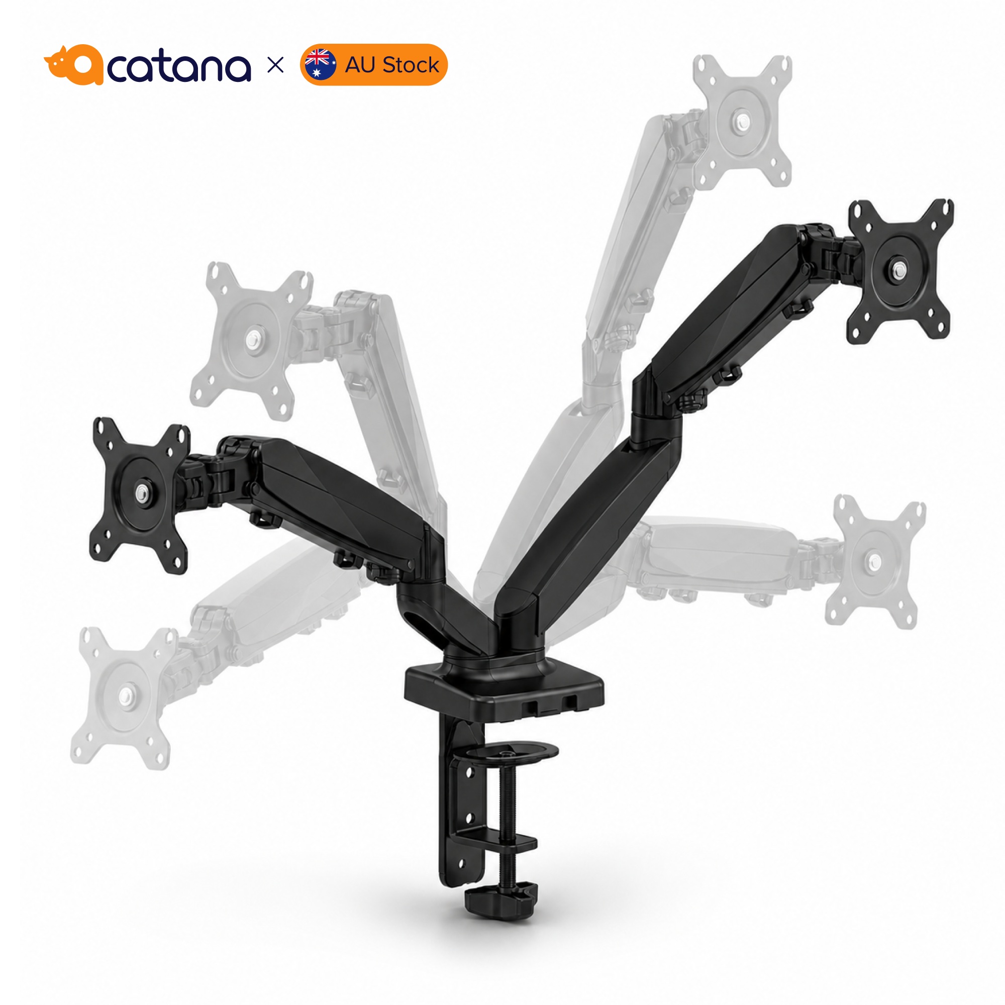 Dual Monitor Stand Display Arm Desk Mount TV Screen Holder Bracket up to 32" 9kg