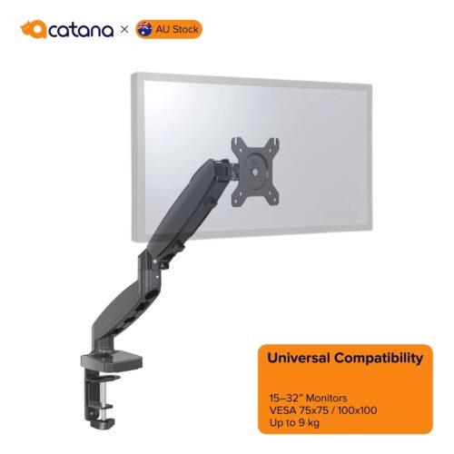 Single Monitor Arm Mount Desk Stand up to 32" Screen up to 9kg VESA Gas Spring