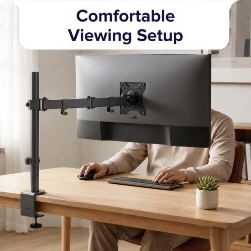 Single Monitor Arm Desk Mount 17 - 32" VESA Adjustable LCD Display Holder 10kg