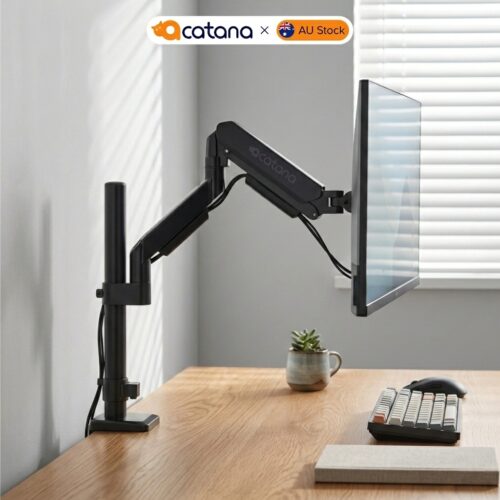 Single Monitor Arm Gas Spring Desk Mount 17 - 32" VESA Adjustable Holder 10kg